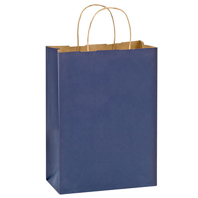 Papier-Tragetasche gerippt, 24 x 32 x 11 cm, blau