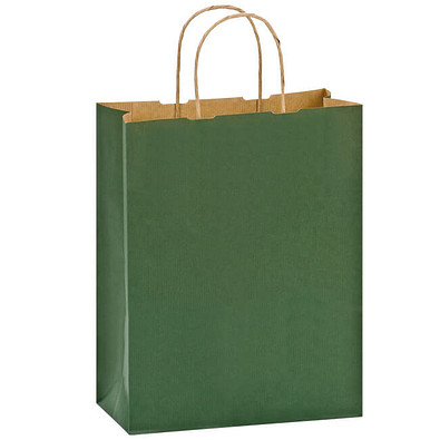 Papier-Tragetasche gerippt, 24 x 32 x 11 cm, grün