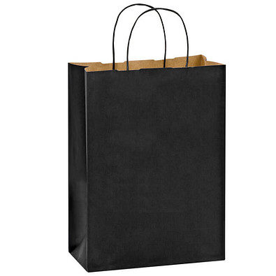 Papier-Tragetasche gerippt, 24 x 32 x 11 cm, schwarz