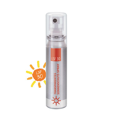 Sonnenschutzspray transp. LSF 30 - No Label Look, inkl. Druck, 20 ml Pocket Spray