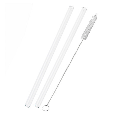 2er Glastrinkhalm Set + Bürste, klar