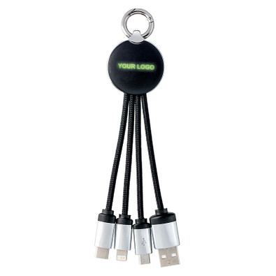 reeves® 3-in-1 Ladekabel mit Beleuchtung Puhalani, grün