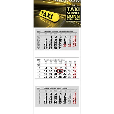 3-Monats-Block-Wandkalender 2027