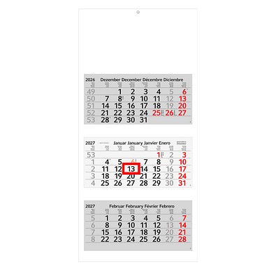 Geiger-Notes 3-Monats-Recycling-Wandkalender Profil 2027, green+blue, inkl. Druck