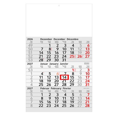 Geiger-Notes 3-Monats-Wandkalender Recycling 2027 green+blue