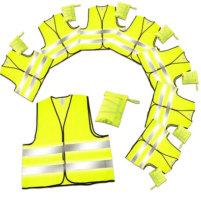 Werbe-Sparset Warnweste im Etui, 60-tlg., Gelb, Inkl. Druck