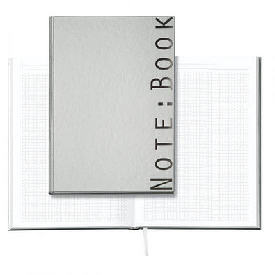 Geiger-Notes Notizbuch inkl. Prägung Note:Book, DIN A4, kariert, silber-gänzend