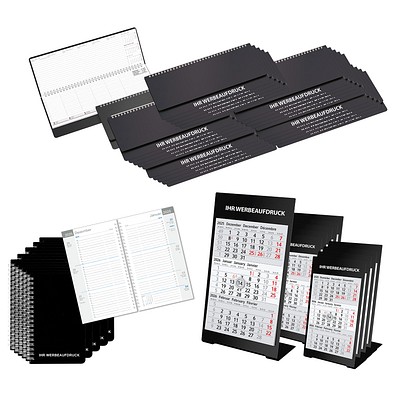 Kalender Set 60-teilig 2027, inkl. Druck, schwarz