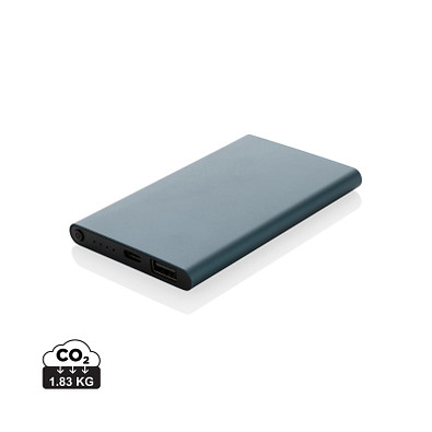 4.000mAh Type-C Powerbank aus RCS recyeltem ABS & Aluminium, blau