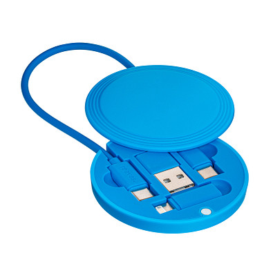 4-in-1 Ladekabel REEVES-CONVERTICS COLOR, cyan