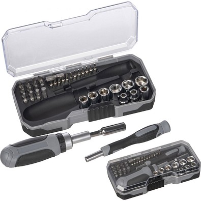 41 teiliges Werkzeugset inkl. Ratsche, silbergrau