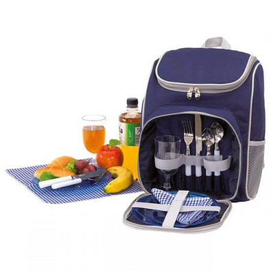 Picknick-Rucksack Snack, Blau/Grau