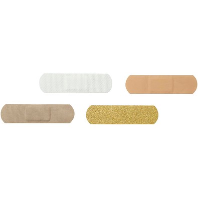 5 Pflaster mit vollfarbig bedrucktem Papierumschlag, weiss, glitter