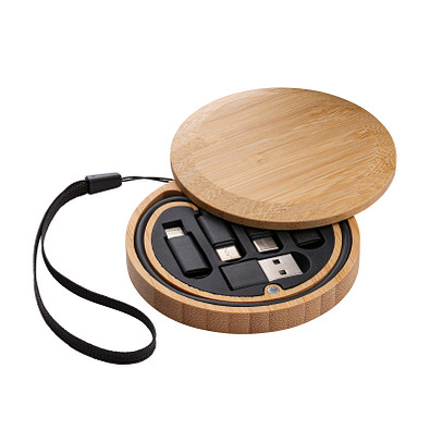 6-in-1 Ladekabel REEVES-CONVERTICS BAMBOO, braun