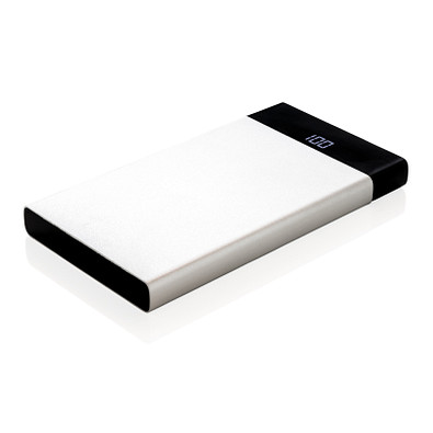 XD COLLECTION flache Powerbank mit digitalem Display, 6.000 mAh, silber XD COLLECTION flache Powerbank mit digitalem Display, 6.000 mAh, silber