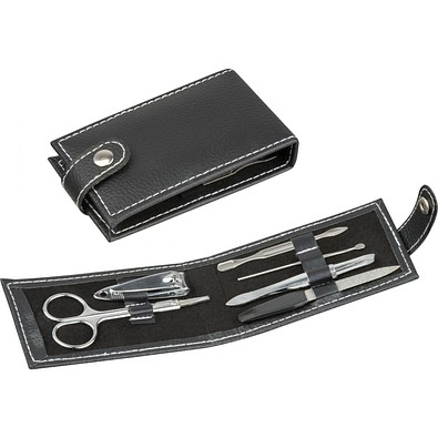7-teiliges Manikürset im Etui , schwarz
