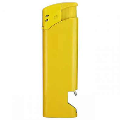 Piezo-Feuerzeug mit Flaschenöffner, gelb