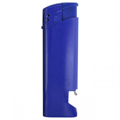 Piezo-Feuerzeug mit Flaschenöffner, blau