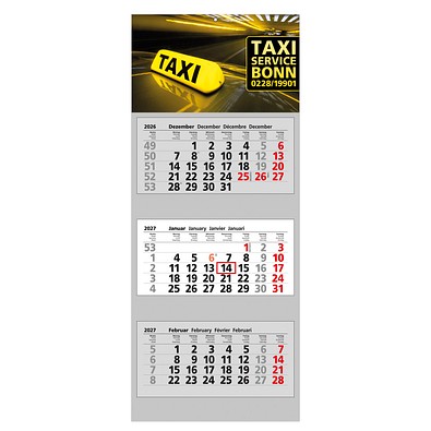 3-Monats-Block-Wandkalender 2027