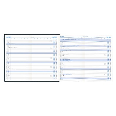 Pocketdata 2027, Leporello-Kalendarium BlueLine, dunkelblau