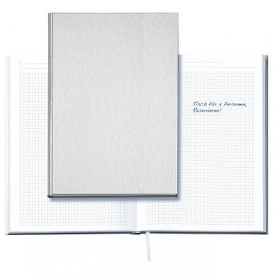 Geiger-Notes Notizbuch ohne Prägung Note:Book, DIN A5, kariert, silber-glänzend