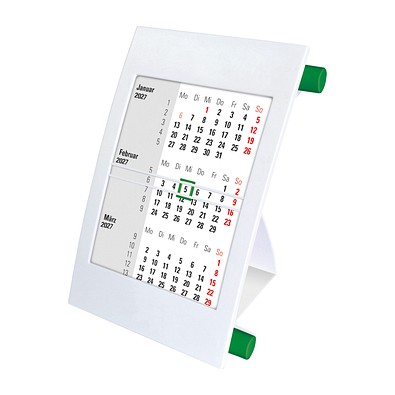 2-Jahres-Tischkalender 2027/2028, weiß/grün