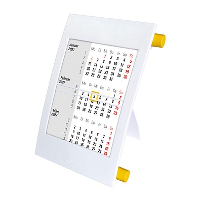 2-Jahres-Tischkalender 2027/2028, weiß/gelb