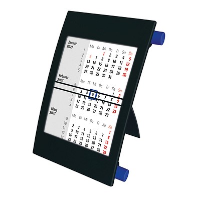 2-Jahres-Tischkalender 2027/2028, schwarz/blau