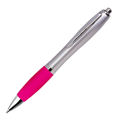 LANCE® Kugelschreiber Rio Satin, blaue Mine, silber/magenta