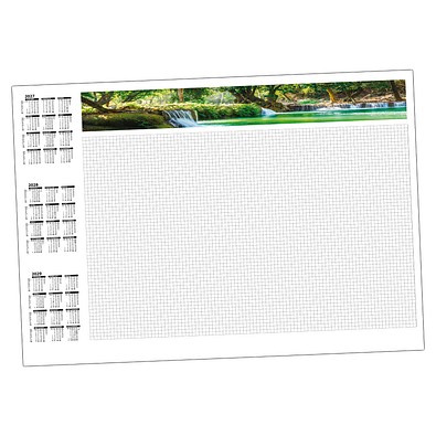 Schreibunterlage, ohne Werbedruck, mit Kalender 2027/2028 und kariert