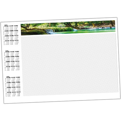 Schreibunterlage, 4-fbg. Druck, mit Kalender 2026/2027 und kariert