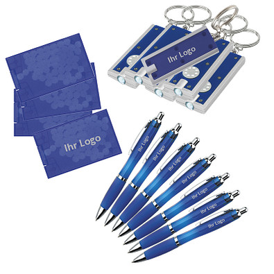 Werbe-Sparset, 150-tlg., inkl. Druck, blau Werbe-Sparset, 150-tlg., inkl. Druck, blau