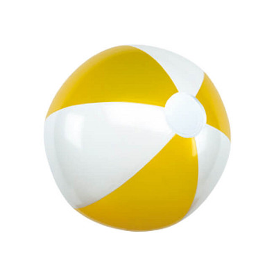 Wasserball, gelb/weiß, glänzend