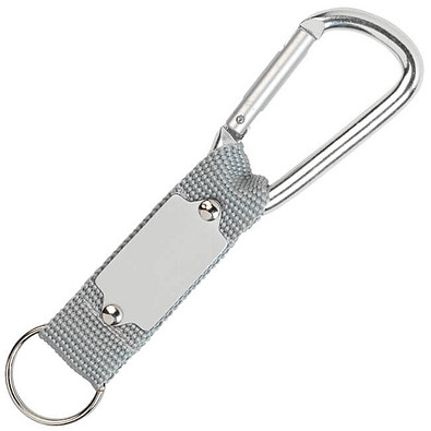 Schlüsselanhänger mit Karabiner, grau