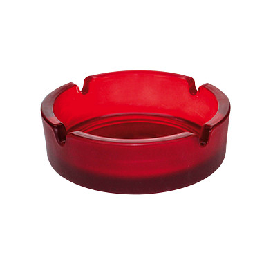 Glas-Aschenbecher, rot/frosted