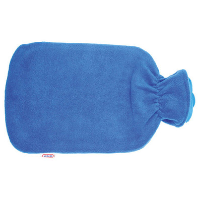 Wärmflasche mit Fleecebezug, Blau