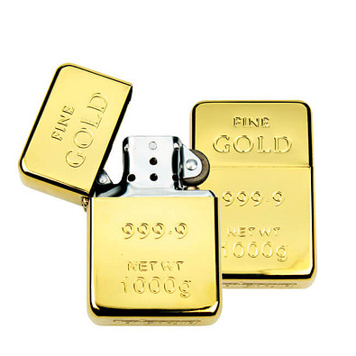 Benzin-Sturmfeuerzeug Goldbarren Benzin-Sturmfeuerzeug Goldbarren