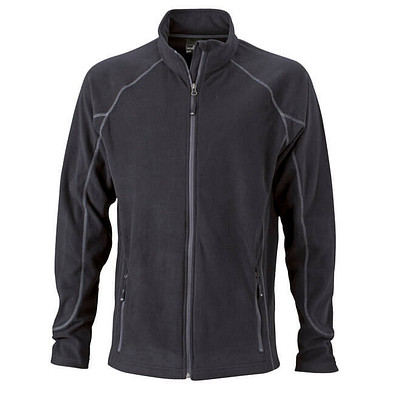 JAMES & NICHOLSON Unisex Fleecejacke, schwarz, L