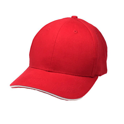 6-Panel-Sandwich-Cap, rot/weiß
