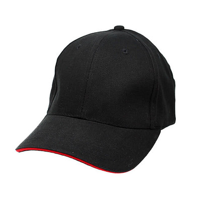 6-Panel-Sandwich-Cap, schwarz/rot