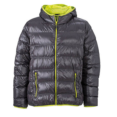 JAMES & NICHOLSON Herren Daunenjacke, grau/gelb, XXL