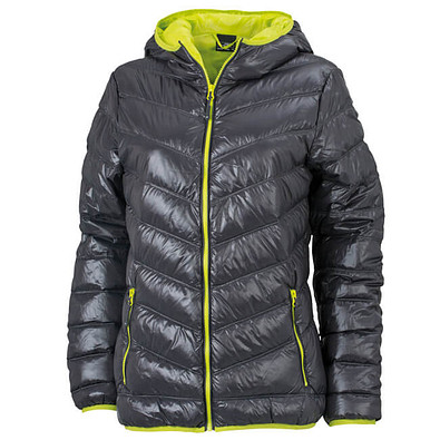 JAMES & NICHOLSON Damen Daunenjacke, grau/gelb, XL