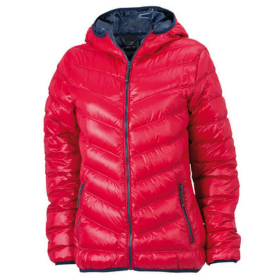 JAMES & NICHOLSON Damen Daunenjacke, rot/dunkelblau, S