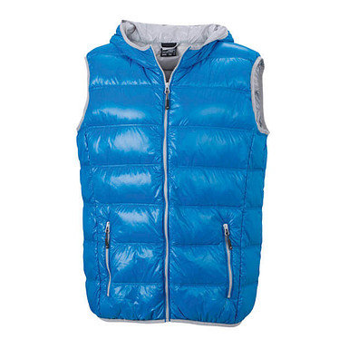 JAMES & NICHOLSON Herren Daunenweste, blau/silber, XXL