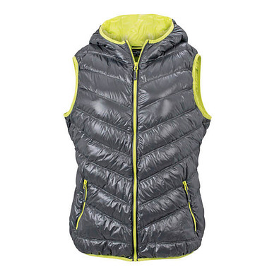 JAMES & NICHOLSON Damen Daunenweste, grau/gelb, L
