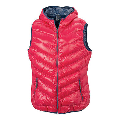 JAMES & NICHOLSON Damen Daunenweste, rot/dunkelblau, M