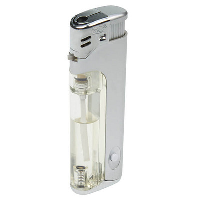 Piezo LED-Feuerzeug Light Fire, silber-metallic