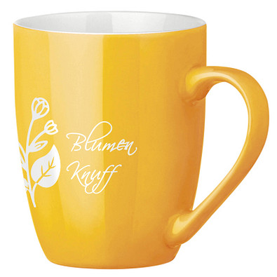 Tasse Gloria, 370 ml, gelb/weiß