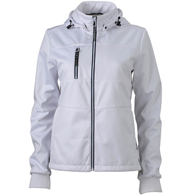 JAMES & NICHOLSON Damen Softshell-Jacke Maritime, weiß/weiß/dunkelblau, L