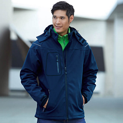 JAMES & NICHOLSON Herren Softshell-Jacke, dunkelblau, M